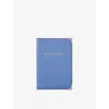 Aspinal Of London Capri Blue Grained Leather Passport Cover