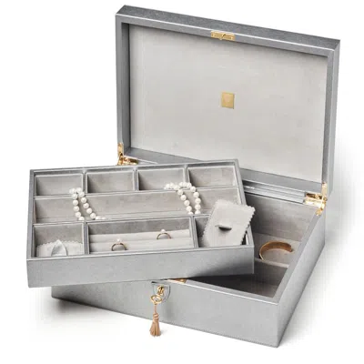 Aspinal Of London Grand Luxe Jewellery Case In Silver