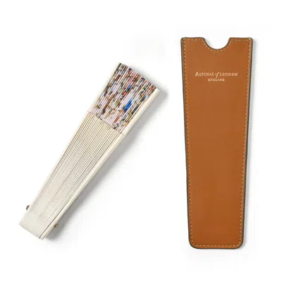 Aspinal Of London Hand Fan & Fan Case Collection In Brown