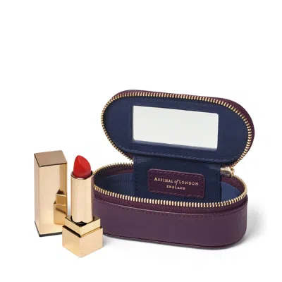 Aspinal Of London Purse Tidy All In Grape Saffiano In Purple