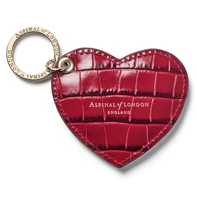 Aspinal Of London Heart Key Ring In Red