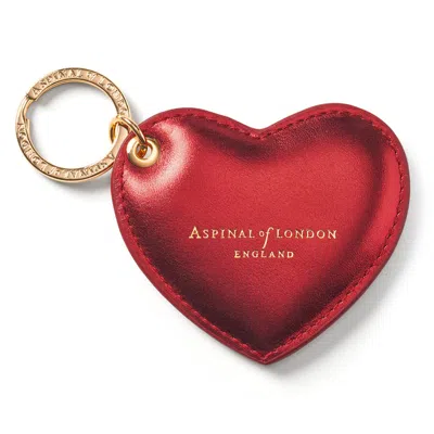 Aspinal Of London Heart Keyring In Red