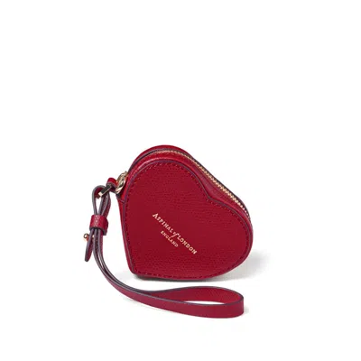 Aspinal Of London Heart Zipped Bag Charm In Red