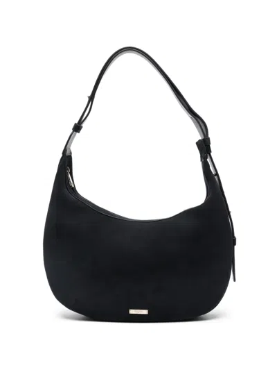 Aspinal Of London Hudson Crescent Shoulder Bag In Black