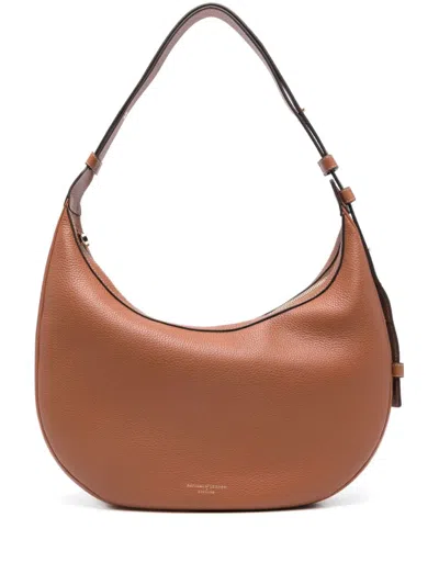 Aspinal Of London Hudson Crescent Shoulder Bag In Brown