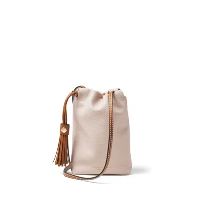 Aspinal Of London Hudson Crossbody Pouch In Natural Milled Pebble & Smooth Tan In Neutral