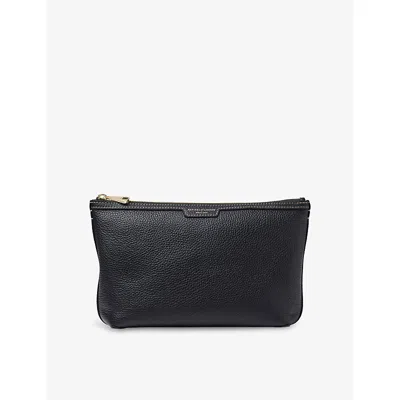 Aspinal Of London Hudson Large Leather Pouch In Black