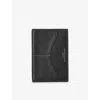 Aspinal Of London Black Hudson Leather Passport Cover In Black