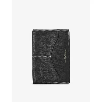 Aspinal Of London Black Hudson Leather Passport Cover