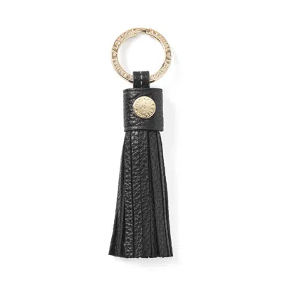 Aspinal Of London Hudson Tassel Keyring In Black