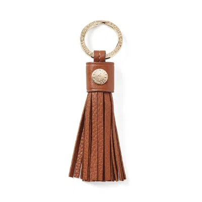 Aspinal Of London Hudson Tassel Keyring In Tan