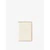 ASPINAL OF LONDON ASPINAL OF LONDON IVORY DOUBLE-FOLD LOGO-EMBOSSED LEATHER CARD CASE