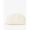 ASPINAL OF LONDON ASPINAL OF LONDON IVORY EMBOSSED LARGE LEATHER MAKEUP AND TOILETRY BAG