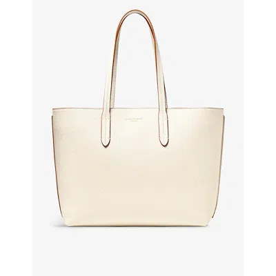 Aspinal Of London Ivory Regent Leather Tote Bag In Neutral