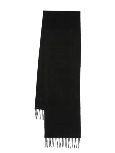 Aspinal Of London Knitted Cashmere Scarf In Black