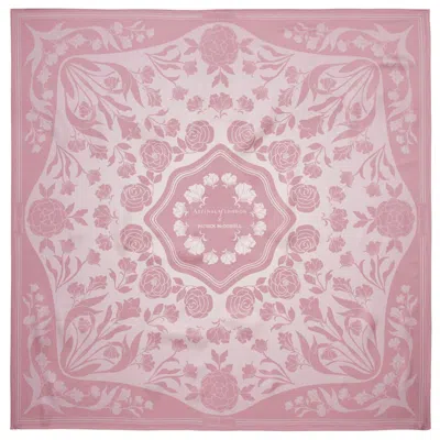 Aspinal Of London Lancashire Rose Silk Scarf In Pink