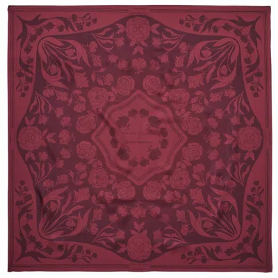 Aspinal Of London Lancashire Rose Silk Scarf In Red