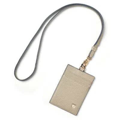 Aspinal Of London Lanyard Id & Card Holder In Gray