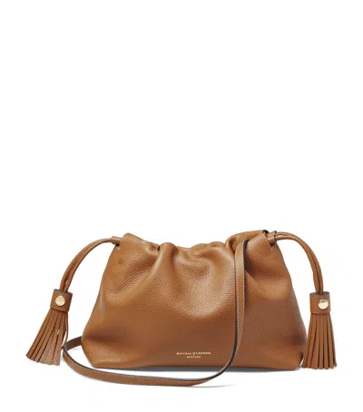 Aspinal Of London Large East West Hudson Cross-body Pouch In Brown