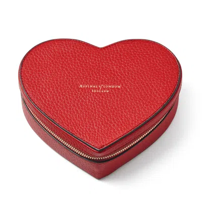 Aspinal Of London Large Heart Jewellery Case In Red
