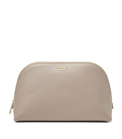 Aspinal Of London Large Leather Cosmetic Case In Neutral