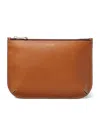 Aspinal Of London Large Leather Ella Pouch In Brown