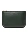 Aspinal Of London Large Leather Ella Pouch In Green