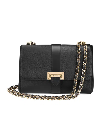 Aspinal Of London Large Leather Lottie Cross-body Bag In Black