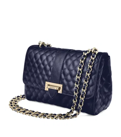 Aspinal Of London Womens Navy Lottie Branded-hardware Quilted Leather Shoulder Bag