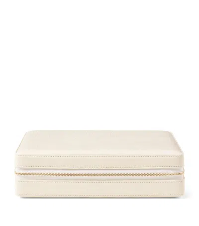 Aspinal Of London Large Leather Travel Jewellery Box In Neutral