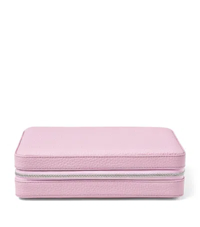 Aspinal Of London Large Leather Travel Jewellery Case In Purple