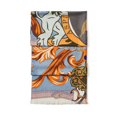 Aspinal Of London Large Merino Wool Scarf In Multi
