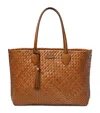 Aspinal Of London Large Woven Leather London Tote Bag In Brown