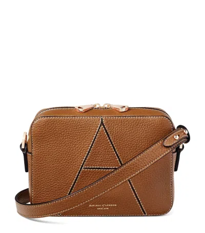 Aspinal Of London Womens Tan Camera 'a' Leather Cross-body Bag