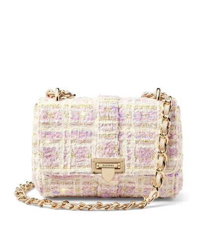 Aspinal Of London Leather And Tweed Lottie Cross-body Bag In Lilac