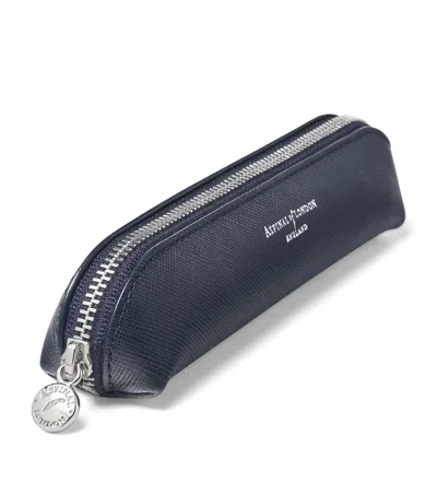 Aspinal Of London Leather Baby Pen Case In Navy
