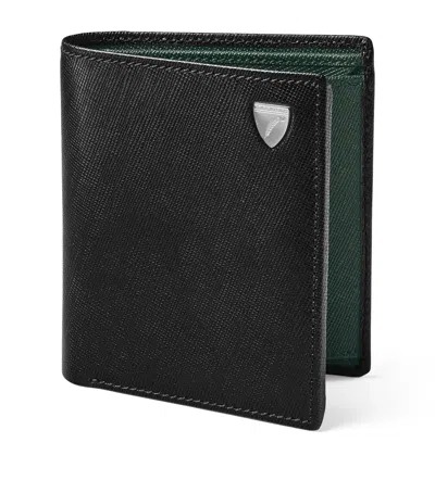 Aspinal Of London Leather Bi-fold Wallet In Black