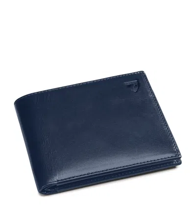 Aspinal Of London Leather Bifold Wallet In Blue