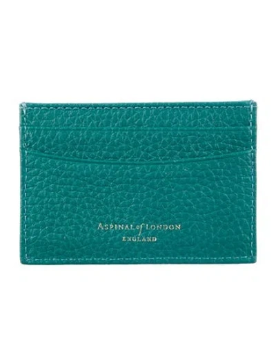 Pre-owned Aspinal Of London Leather Card Holder In Green