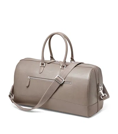 Aspinal Of London Leather City Holdall In Gray