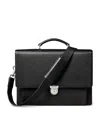 Aspinal Of London City Laptop Leather Briefcase In Black
