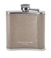 Aspinal Of London Leather Classic Hip Flask In Brown
