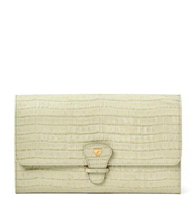 Aspinal Of London Leather Classic Travel Wallet In Green