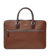 Aspinal Of London Mens Tobacco Logo-print Double-handle Grained-leather Document Case In Brown