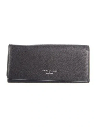 Pre-owned Aspinal Of London Leather Continental Wallet In Black