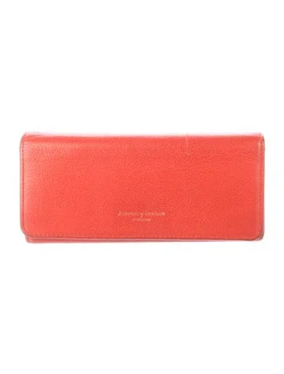 Pre-owned Aspinal Of London Leather Continental Wallet In Orange