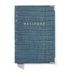 Aspinal Of London Peacock Croc-embossed Patent-leather Passport Cover In White