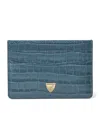 Aspinal Of London Womens Slim Leather Card Holder Peacock In Blue