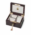 Aspinal Of London Leather Croc-embossed Watch & Cufflinks Box In Brown