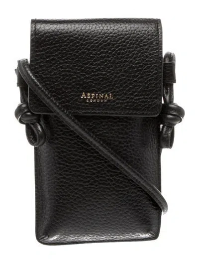 Pre-owned Aspinal Of London Leather Crossbody Bag In Black